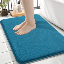 OLANLY Thick Memory Foam Bath Mat Rug 24X16, Extra Soft Absorbent Bathroom Rug, 