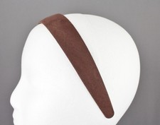 dark Brown faux suede 1 1/4" wide headband hair band accessory fall autumn color