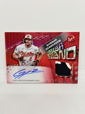 GUNNAR HENDERSON 2025 Topps Pristine Popular Demand Auto Relic Red Refractor /5