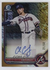 2022 Bowman Chrome Prospect Gold Shimmer Refractor 21/50 Cal Conley Auto 2s2