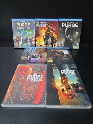 The Purge Blu Ray/DVD Lot 5 Movies/2 Seasons W/Slipcovers/Inserts EX OOP RARE