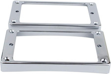 Chrome Metal Humbucker Pickup Mounting Ring Set Curved Bottom Neck  Bridge for