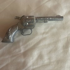 Antique "Ole Smokey" Original Metal Chrome 1950's Toy Revolver Cap