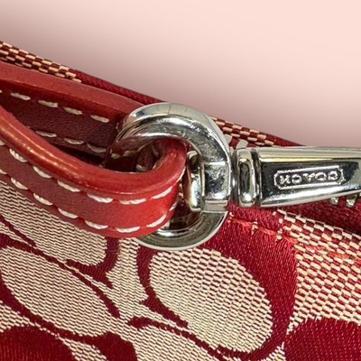 COACH Y2K Vintage Red Canvas Leather Small Demi Designer Shoulder