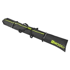 MOOCY Ski Bag for Air Travel, Unpadded Snow Bag Fits Skis Black with Green Trim