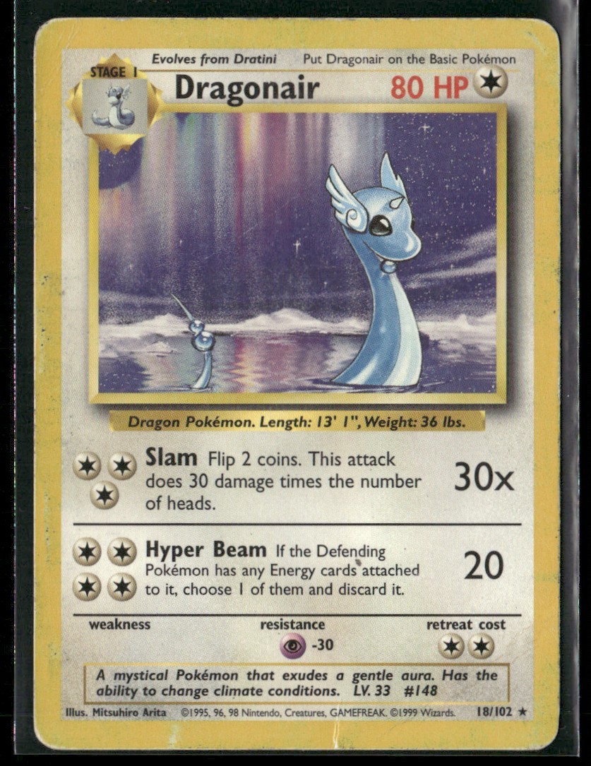 Dragonair #18/102 Base Set 1999 Rare NM/LP Pokemon TCG