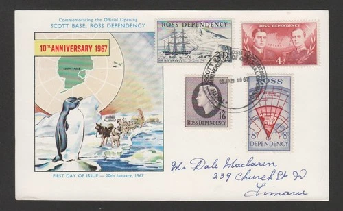 New Zealand 1967 Ross Dependency Scott Base reopening 10th anniversary