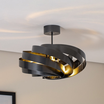 Vento Deckenleuchte Lampe anthrazit Ø 50 cm Wohnzimmerleuchte Beleuchtung