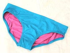 NEW Nike Girls LG 12-13yrs Embroidered Swoosh Aqua Pink Bikini Bottom 110119