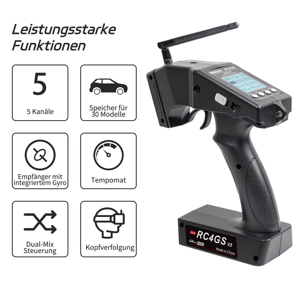 RC4GS V3 5 Kanäle RC Fernsteuerung mit Empfänger Set R6FG Gyro-integriert 2.4... - Image 2 of 4
