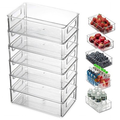 6 stk Kühlschrank Organizer Aufbewahrungsbox Vorratsbehälter Stapelbar Storage