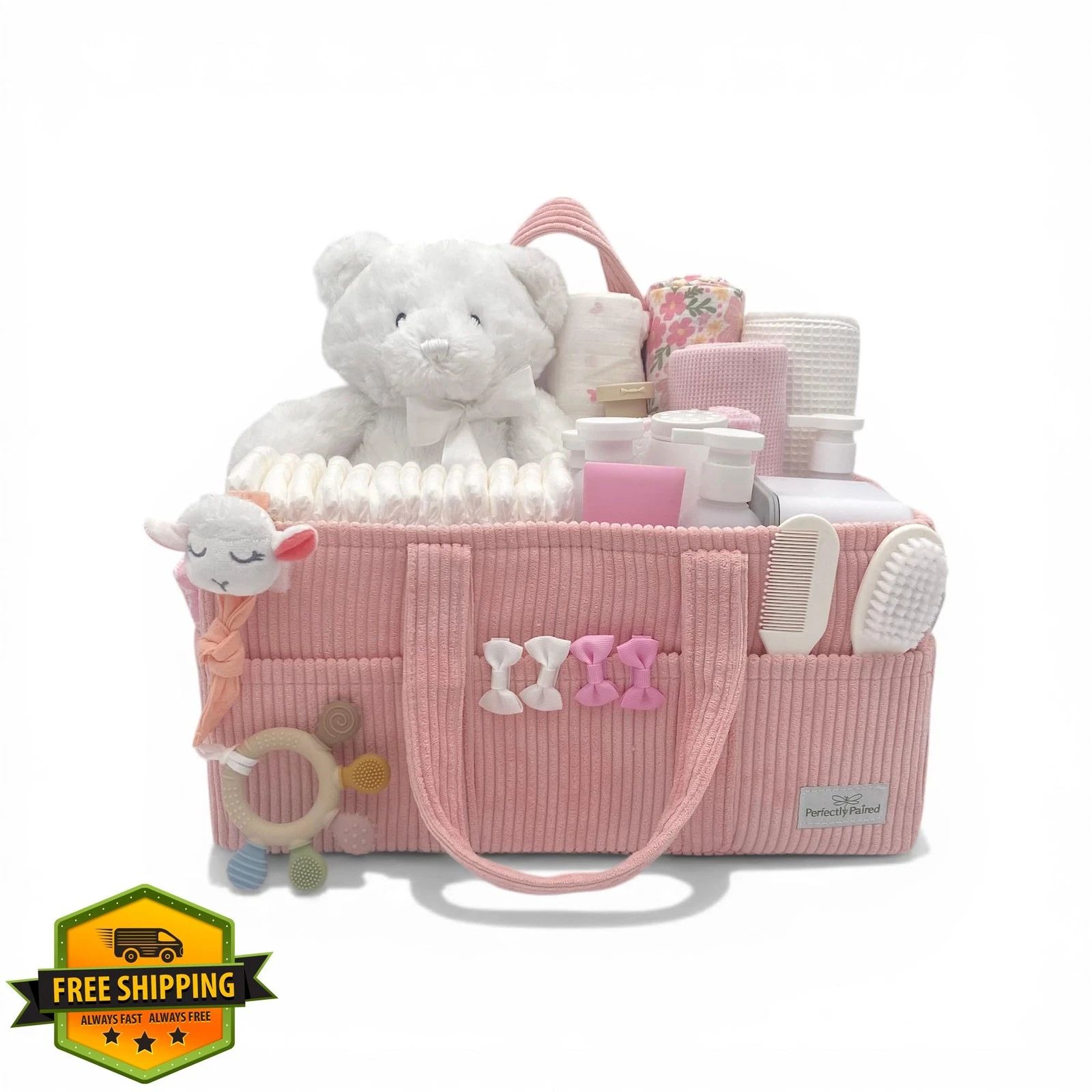 Perfectly Paired Diaper Caddy Baby Pink