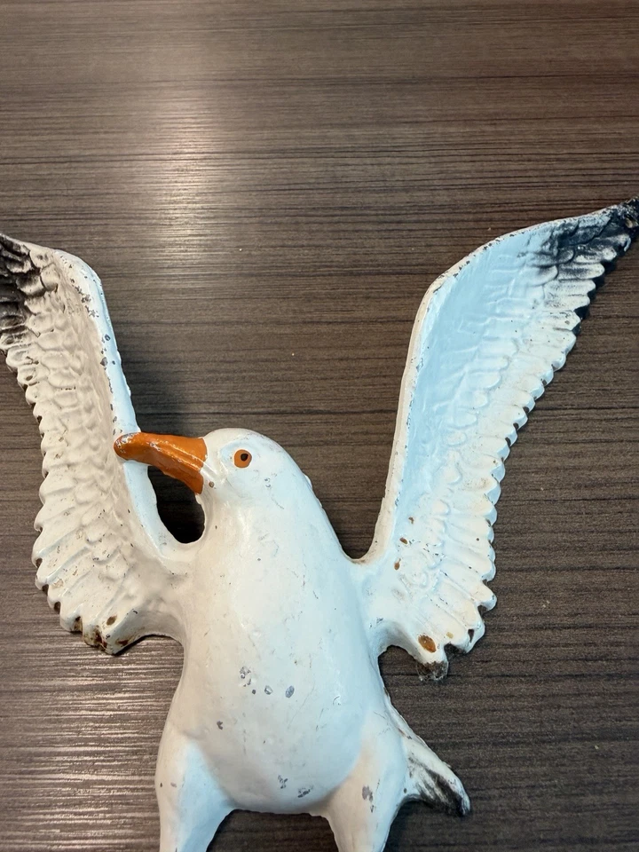 Montaje en pared de gaviota de aluminio esmaltado de colección interior exterior decoración de cabaña costera hierro Foto 4 de 4