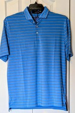 RLX Polo Ralph Lauren Blue Navy/White Striped Short Sleeve Wicking Shirt NWT