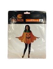 Halloween Adult Pumpkin Poncho One Size Black White Party Costume Happy