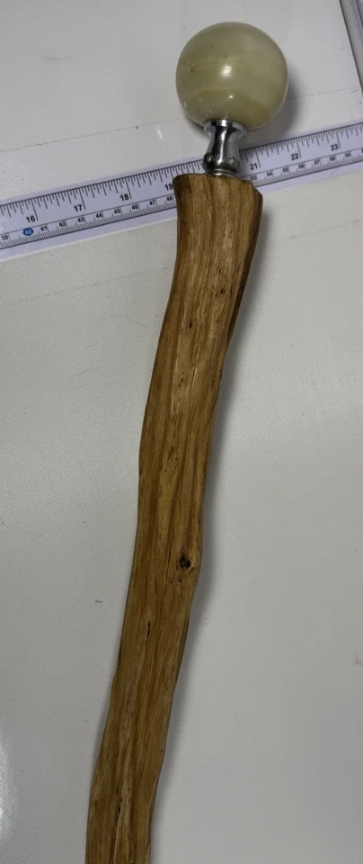 Vintage Granite Topped Rustic walking stick 56” - Image 3 of 4