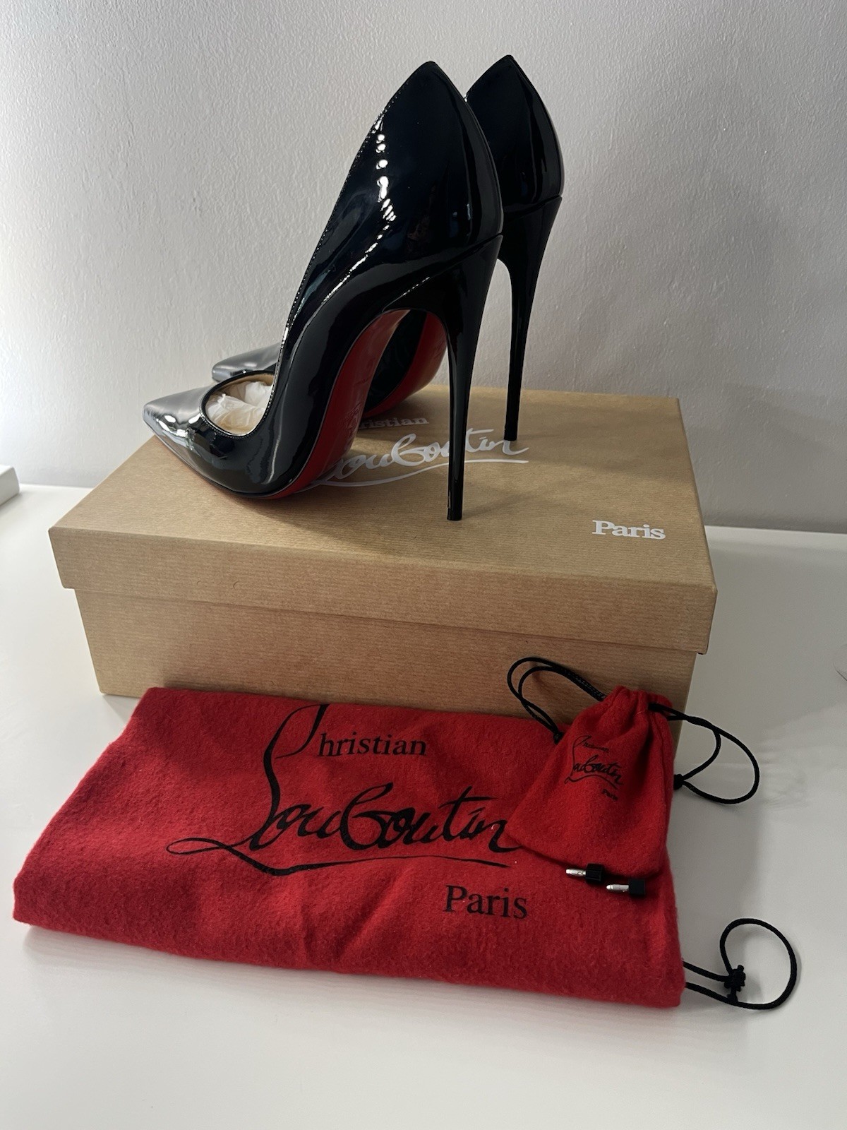 Christian Louboutin So Kate 120 Black Patent Stamp UK 5 Size 38