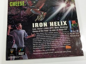Iron Helix 1994 Sega CD Laminated Video Game Ad Retro Sci-Fi Promotion