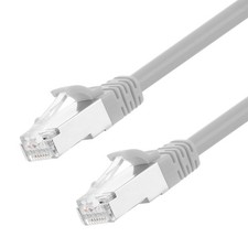 Ethernet Patch Cable CAT6A, S/FTP, 26AWG, 7 Ft, 5 pack, Gray