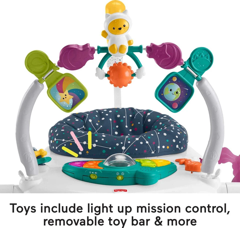 Fisher Price Astro Kitty SpaceSaver Jumperoo centro de atividades com luzes de música - Imagem 3 de 4