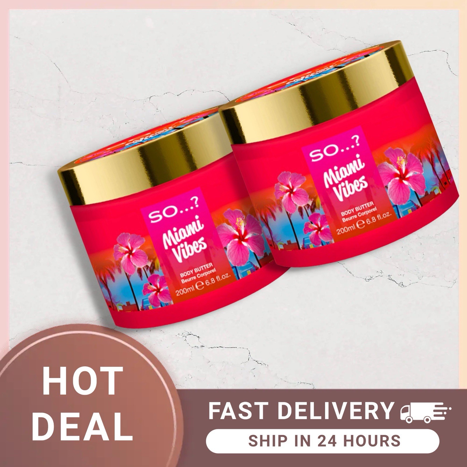 SO..? Miami Vibes Body Butter  Sweet Pear Green Melon 200 Ml - 2 Pack