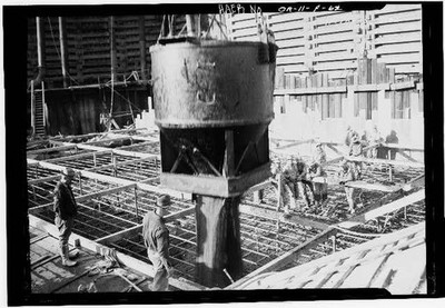 62. photographer unknown 20 November 1935 POURING CONCRETE, BLOCK 9-C, SOUTH