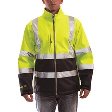 Tingley Breathable Rain Jacket, Polyester, Class 3 R, Green/Yellow, XL J25022