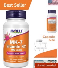 MK-7 Vitamin K-2 120 Veg Caps 1000 Mcg by Now Foods