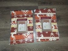 Lot Of 2 Colordrift Double Layer Valance Kokopeli Desert Diamond New (Eb8)