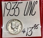 1935 Mercury Silver Dime (UNC) Uncirculated Condition! ENN Coins