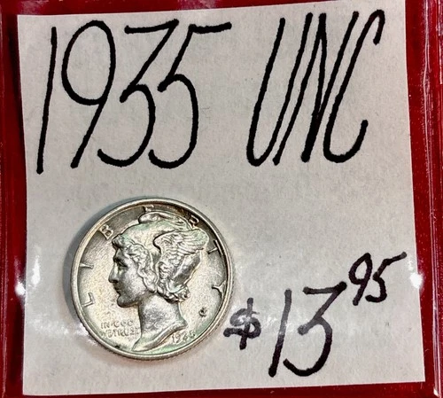 1935 Mercury Silver Dime (UNC) Uncirculated Condition! ENN Coins