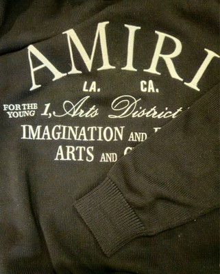 Amiri Men's Arts District Black Crew Long Sleeve Knit