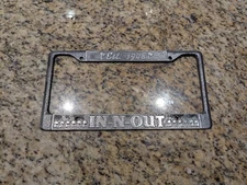 RARE In-N-Out Burger Est. 1948 California Metal Cast Iron License Plate Frame