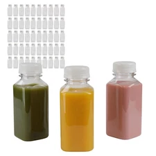 Spec101 Plastic Juice Bottles with Caps - 100pk 8oz Plastic Bottles with Lids