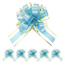 6 Pcs 8" Sky Blue Pull Bows Party Wedding Gift Wrapping Bow