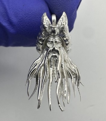 925 Sterling Silver Davy Jones Pendant 3.0g Fantasy Character Charm | W155