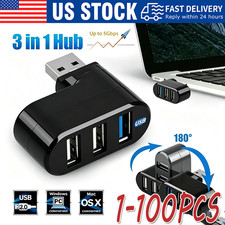 3 Port High Speed USB 3.0 Multi HUB Splitter Expansion Desktop PC Laptop lot