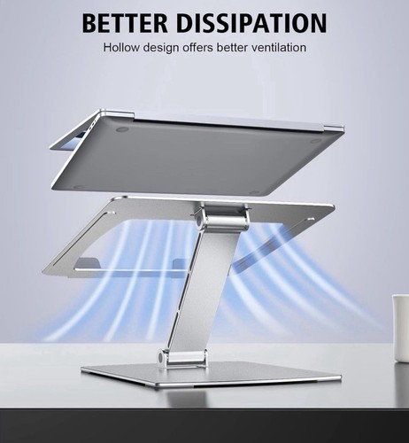 Aluminium Foldable Stand Laptop Holder Book Ventilated Cooling Riser For 10-16”