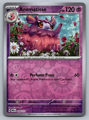 Pokémon TCG Prismatic Evolutions Reverse Holo Aromatisse 039/131 Common 