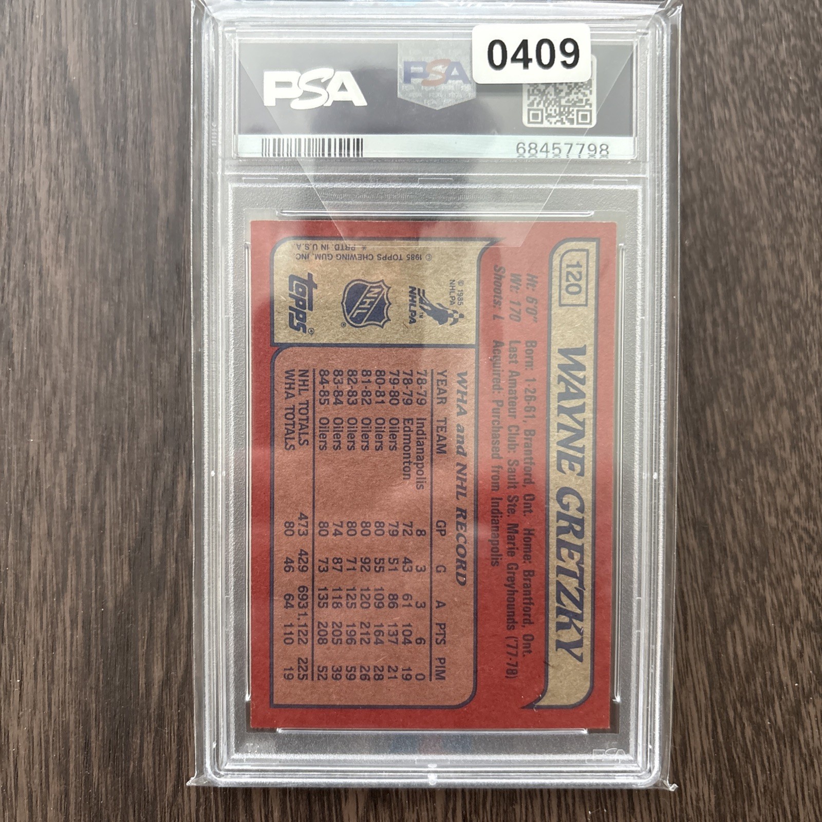 1985 TOPPS WAYNE GRETZKY OILERS #120 HOF PSA 8 🔥 view 2