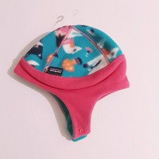 Patagonia Baby Reversible Beanie Festival Fox Winter Hat Chin Flap Closure 3-6M