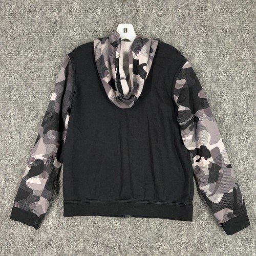 Nike Boys Camo Hoodie Zip Sweatshirt XL Black Hooded Sweater Skater Streetwear - Picture 2 of 10
