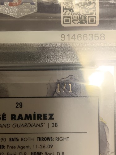 Jose Ramirez 2023 Topps Inception Yellow Printing Plate 1/1 PSA 8 Cleveland - Picture 2 of 2