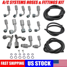 Universal A/C Air Conditioning AC Hose Kit Ext Length Hoses & Fittings & O-rings