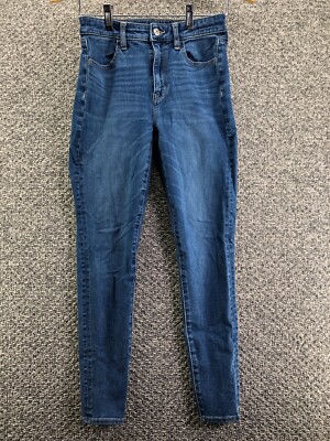 American Eagle Super Hi Rise Jegging Blue Womens Sz 4R Regular Stretch