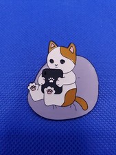 Funny Cats Enamel Pin Cute CAT with Phone Pin Badge