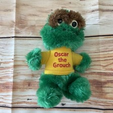 Vintage Playskool Oscar The Grouch Plush Sesame Street 1983 Stuffed Toy 8