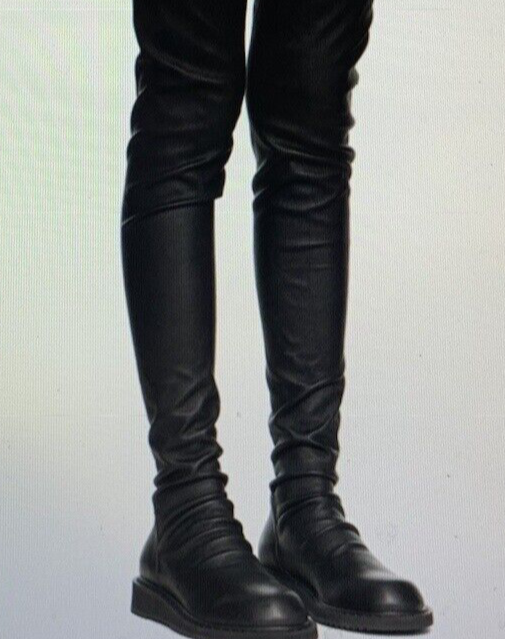 RICK OWENS CREEPER STRETCH LEATHER STOCKING BOOT BLACK SIZE RICK OWENS CREEPER STRETCH LEATHER STOCKING BOOT BLACK SIZE
