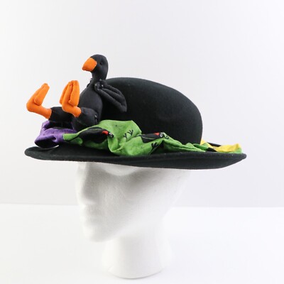 Common Blackbird 100% Wool Made in USA RARE Women's Black Hat ~ Size Medium