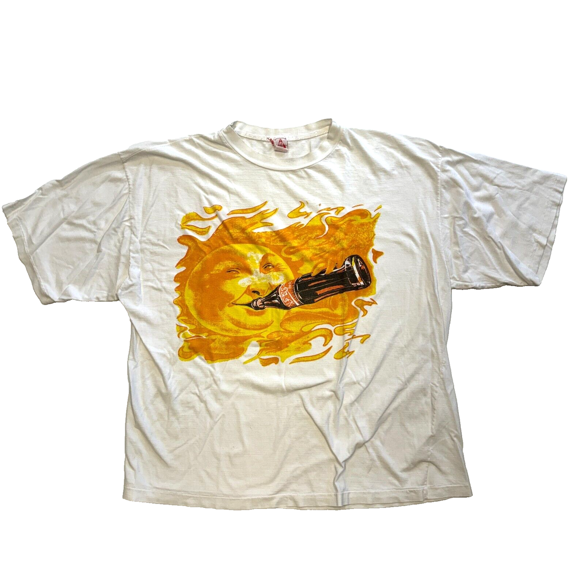 Vintage JIL Big Print Coca-Cola Arabic Cut Sew T-Shirt XL Egyptian